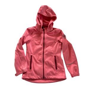 Crane Girls Pink Hooded Lined Zip Front Coat Size 130/140
